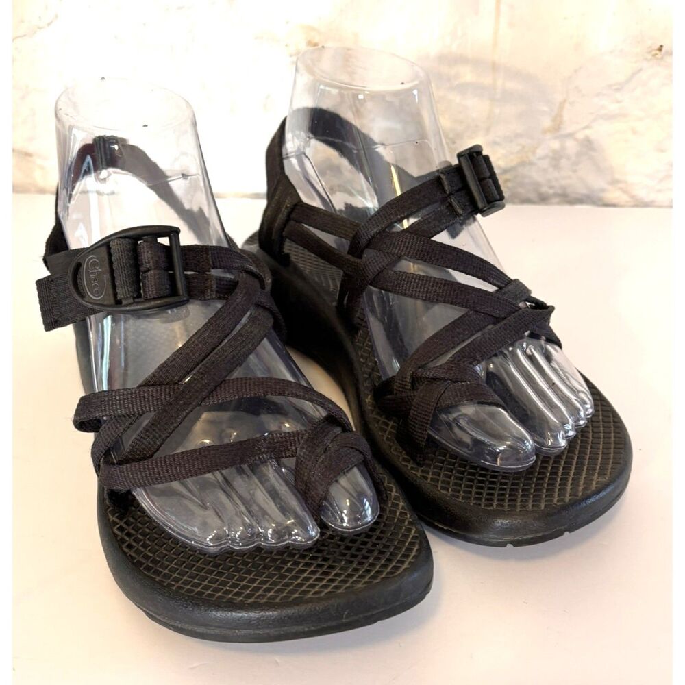 Chaco ZX/2 Yampa Women’s 7 Black Double Strap Toe Loop Vibram Hiking Sandals